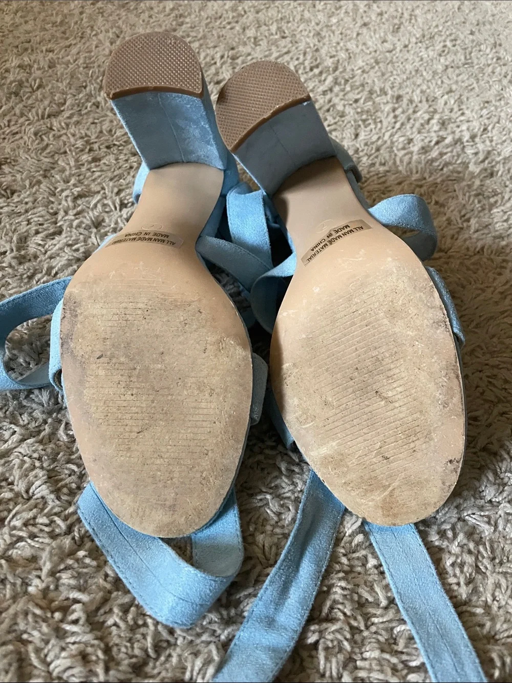Light Blue Strappy Dressy Sandals - Women’s Shoes